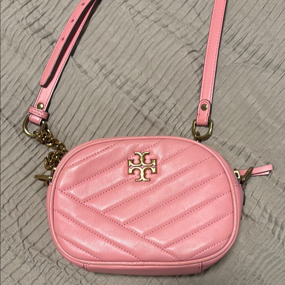 Tory Burch Pink Chevron Quilted Crossbody